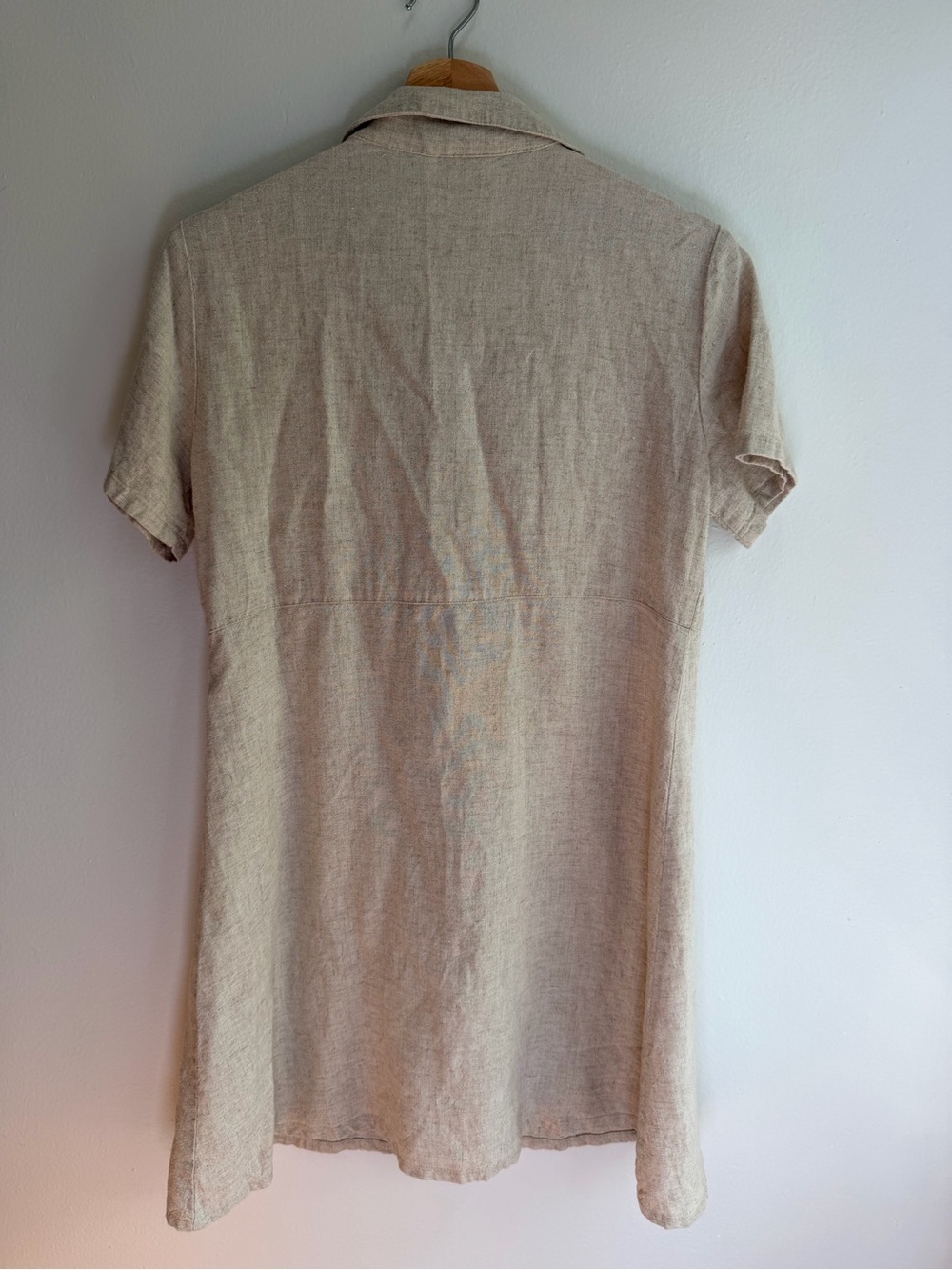 Vintage Natural Beige Linen Dress - Picture 3 of 4